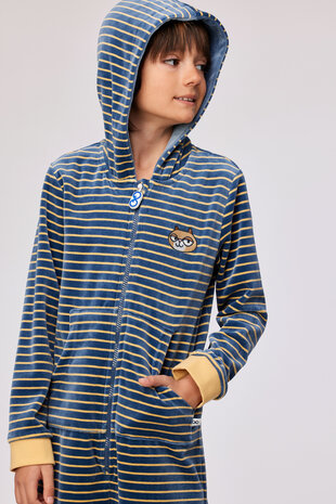 252-10-ONE-V/916 Unisex Onesie,antraciet-gele streep