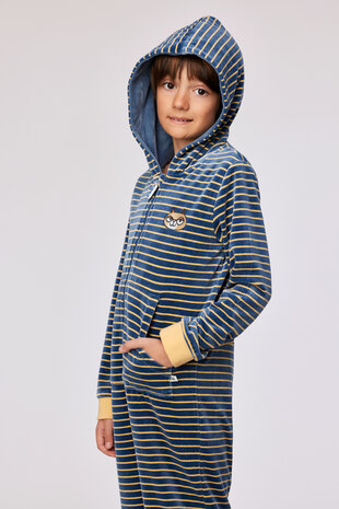252-10-ONE-V/916 Unisex Onesie,antraciet-gele streep