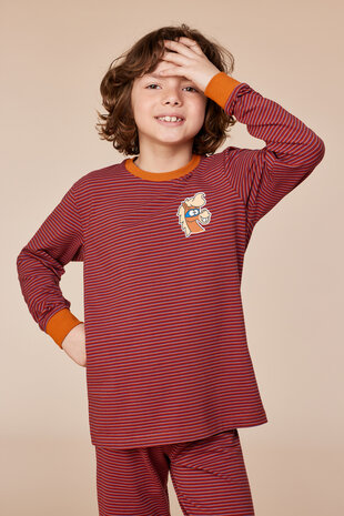 252-10-PLC-V/936  Jongens-Heren Pyjama, rode streep