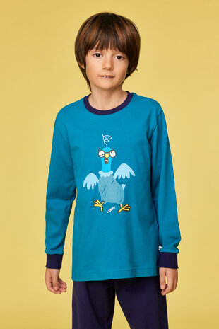 252-10-PLE-Z/795 Jongens-Heren Pyjama, groenblauw