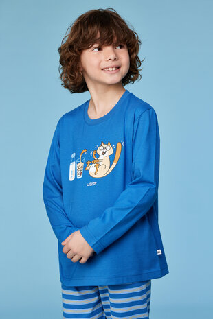 252-10-PLS-S/879 Jongens pyjama donkerblauw
