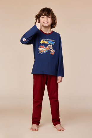 252-10-PLU-S/893 Jongens pyjama donkerblauw