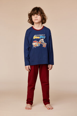 252-10-PLU-S/893 Jongens pyjama donkerblauw