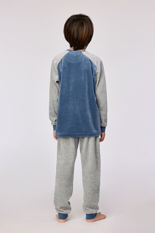 252-10-QRM-V/189 Jongens-Heren Pyjama,blauwgrijs