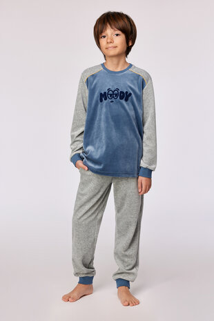 252-10-QRM-V/189 Jongens-Heren Pyjama,blauwgrijs
