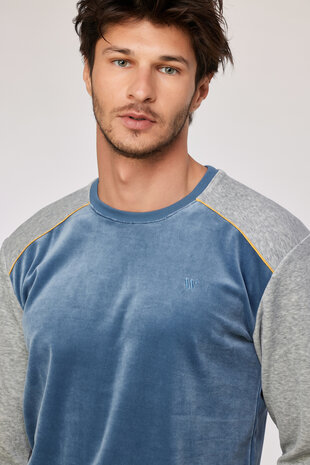 252-10-QRM-V/189 Jongens-Heren Pyjama,blauwgrijs
