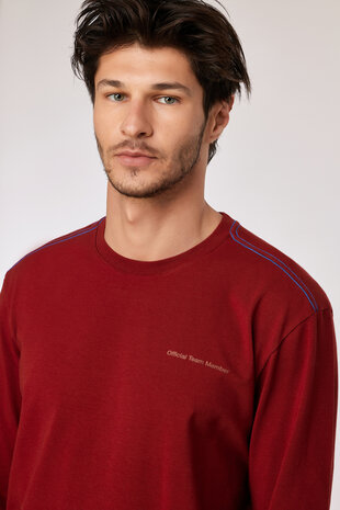 252-10-QTR-V/495  Jongens-Heren Pyjama, donkerrood