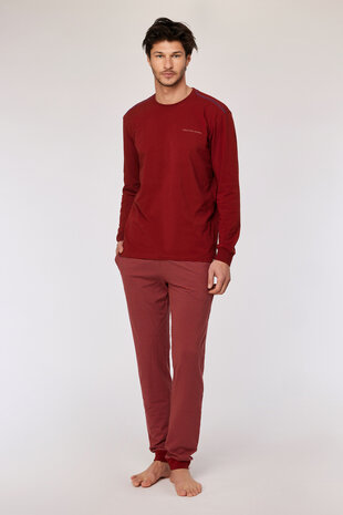252-10-QTR-V/495  Jongens-Heren Pyjama, donkerrood