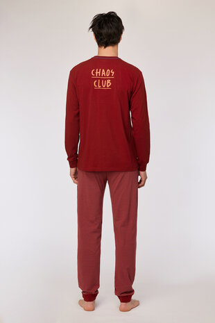 252-10-QTR-V/495  Jongens-Heren Pyjama, donkerrood