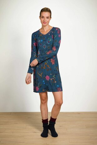 Dana Long Sleeve Nightdress Coco Flower Blue W25-PIP51.503.152