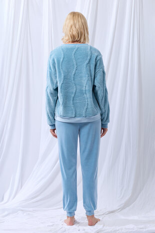 252-51-TPT-V/860 Dames sweater en broek,lichtblauw