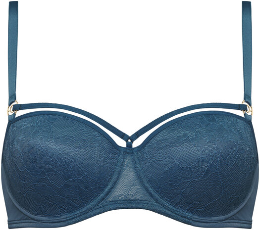 Space Odyssey forest green balcony padded bra teal lace 37450