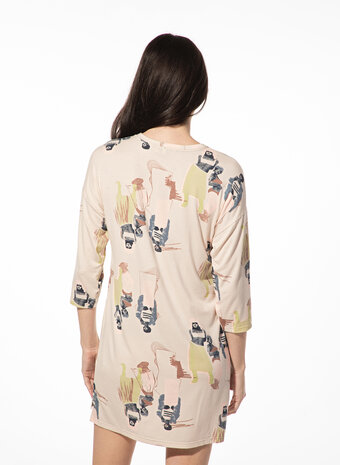 Sleepshirt 3/4 pink whisper 621972 38239