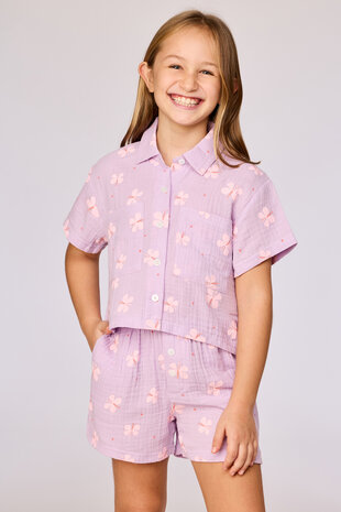 261-10-WPM-W/927 Meisjes Pyjama, lila vlinder print
