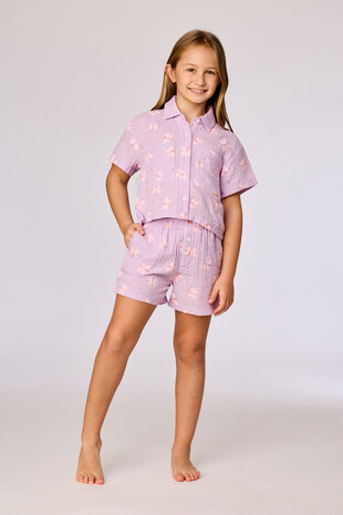 261-10-WPM-W/927 Meisjes Pyjama, lila vlinder print