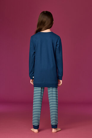 262-10-POP-S/881 Meisjes-Dames pyjama,donkerblauw