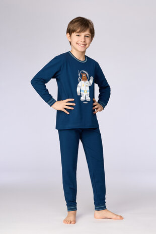 262-10-PLE-Z/881 Jongens-Heren Pyjama, donkerblauw