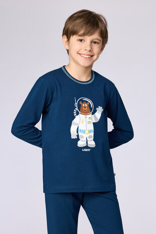 262-10-PLE-Z/881 Jongens-Heren Pyjama, donkerblauw