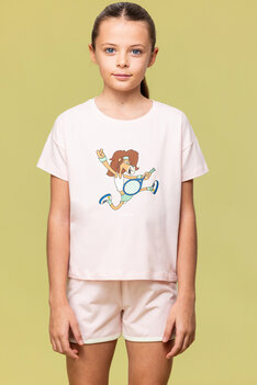 241-10-PZG-Z/406 Meisjes-Dames Pyjama, lichtroos